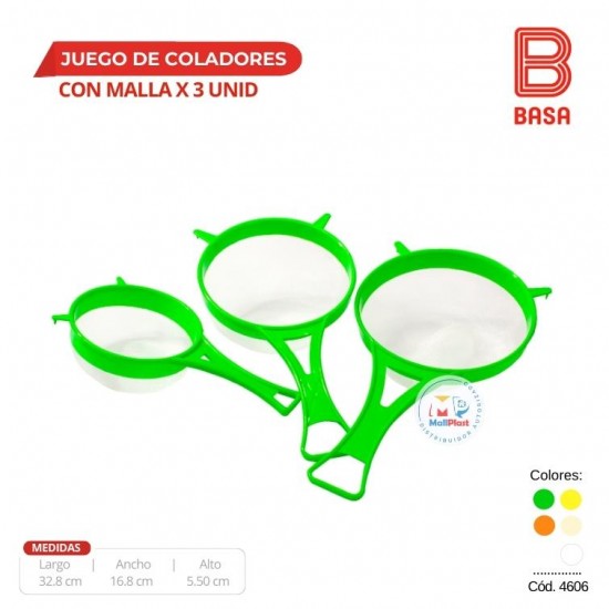 Juego Coladores Basa x 3 Und